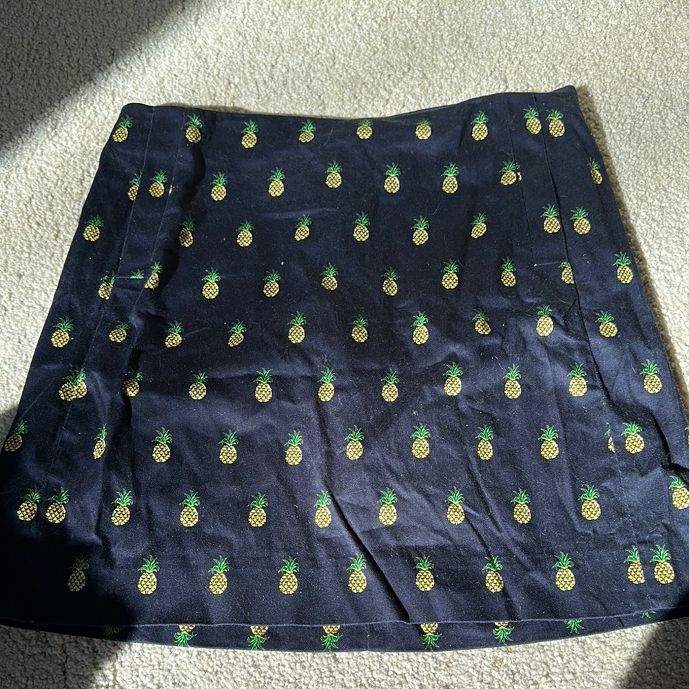 J. Crew Pineapple Print Blue Skirt 2